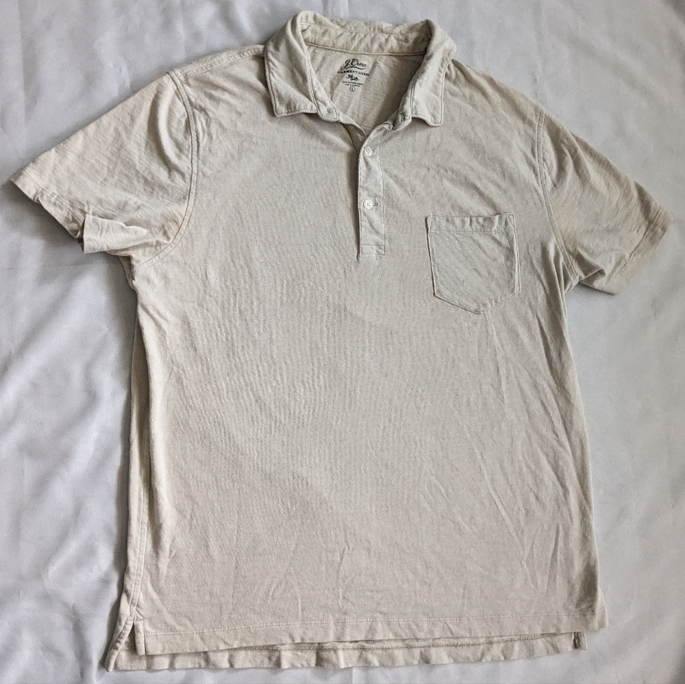 Men's Casual Short-Sleeve Polo Shirt - Cream
